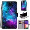 Kryty na mobil | Knižkové puzdro Trendy Cross case Ružovomodrá kytica – Samsung Galaxy A22 5G | Kryty na mobil