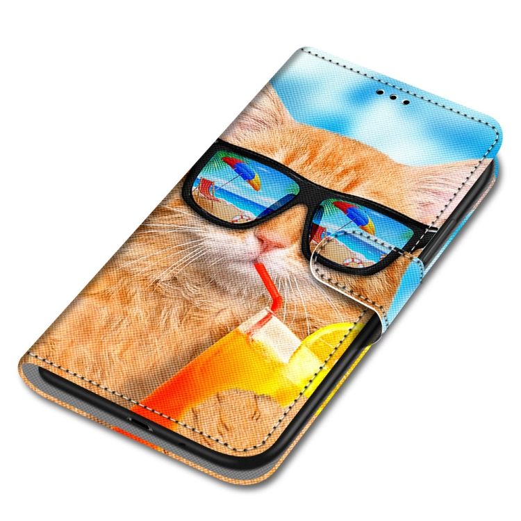 Knižkové puzdro Trendy Cross case Mačka a drink – Samsung Galaxy A22 5G | Kryty na mobil Kryty na mobil | Knižkové puzdro Trendy Cross case Mačka a drink – Samsung Galaxy A22 5G | Kryty na mobil