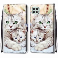 Knižkové puzdro Trendy Cross case Mačka a mačiatko – Samsung Galaxy A22 5G | Kryty na mobil Kryty na mobil | Knižkové puzdro Trendy Cross case Mačka a mačiatko – Samsung Galaxy A22 5G | Kryty na mobil