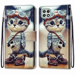 Kryty na mobil | Knižkové puzdro Trendy Cross case Mačka – Samsung Galaxy A22 5G | Kryty na mobil