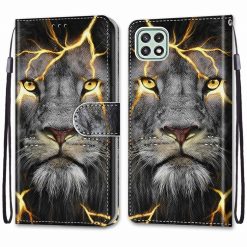 Kryty na mobil | Knižkové puzdro Trendy Cross case Majestátny lev – Samsung Galaxy A22 5G | Kryty na mobil