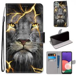 Kryty na mobil | Knižkové puzdro Trendy Cross case Majestátny lev – Samsung Galaxy A22 5G | Kryty na mobil