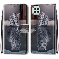 Kryty na mobil | Knižkové puzdro Trendy Cross case Malý tiger – Samsung Galaxy A22 5G | Kryty na mobil