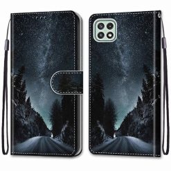 Kryty na mobil | Knižkové puzdro Trendy Cross case Nočná obloha – Samsung Galaxy A22 5G | Kryty na mobil