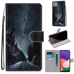 Kryty na mobil | Knižkové puzdro Trendy Cross case Nočná obloha – Samsung Galaxy A22 5G | Kryty na mobil