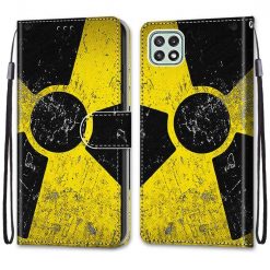Kryty na mobil | Knižkové puzdro Trendy Cross case Rádioaktívny symbol – Samsung Galaxy A22 5G | Kryty na mobil