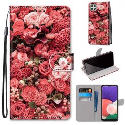 Kryty na mobil | Knižkové puzdro Trendy Cross case Ružová záhrada – Samsung Galaxy A22 5G | Kryty na mobil
