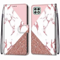 Kryty na mobil | Knižkové puzdro Trendy Cross case Ružový kameň – Samsung Galaxy A22 5G | Kryty na mobil