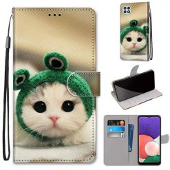 Kryty na mobil | Knižkové puzdro Trendy Cross case Žabka – Samsung Galaxy A22 5G | Kryty na mobil
