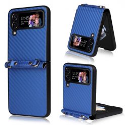 Kryty na mobil | Kryt Carbon Fiber modrý – Samsung Galaxy Z Flip 3 | Kryty na mobil