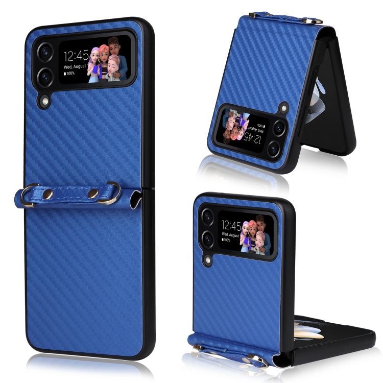 Kryt Carbon Fiber modrý – Samsung Galaxy Z Flip 3 | Kryty na mobil Kryty na mobil | Kryt Carbon Fiber modrý – Samsung Galaxy Z Flip 3 | Kryty na mobil