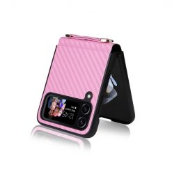 Kryty na mobil | Kryt Carbon Fiber ružový – Samsung Galaxy Z Flip 3 | Kryty na mobil