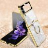 Kryty na mobil | Kryt GKK Marble Pattern case fialový – Samsung Galaxy Z Flip 4 | Kryty na mobil