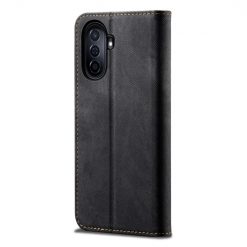 Kryty na mobil | Peňaženkové puzdro Denim Texture čierne – Huawei Nova Y70 | Kryty na mobil