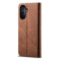 Kryty na mobil | Peňaženkové puzdro Denim Texture hnedé – Huawei Nova Y70 | Kryty na mobil