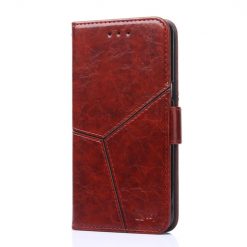 Peňaženkové puzdro Geometric Stitching case tmavohnedé – Oppo A57s