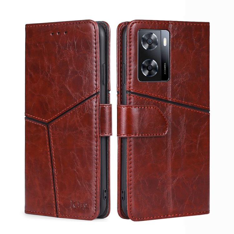 Peňaženkové puzdro Geometric Stitching case tmavohnedé – Oppo A57s | Kryty na mobil Kryty na mobil | Peňaženkové puzdro Geometric Stitching case tmavohnedé – Oppo A57s | Kryty na mobil