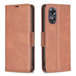 Kryty na mobil | Peňaženkové puzdro Retro Lambskin hnedé – Oppo A17 | Kryty na mobil