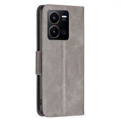 Kryty na mobil | Peňaženkové puzdro Retro Lambskin sivé – Vivo Y35 | Kryty na mobil