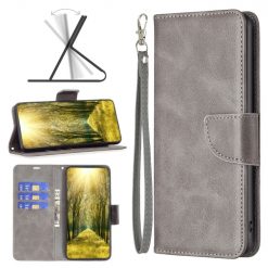 Kryty na mobil | Peňaženkové puzdro Retro Lambskin sivé – Vivo Y35 | Kryty na mobil