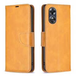 Kryty na mobil | Peňaženkové puzdro Retro Lambskin žlté – Oppo A17 | Kryty na mobil