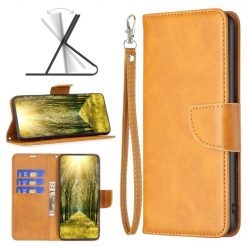 Kryty na mobil | Peňaženkové puzdro Retro Lambskin žlté – Vivo Y35 | Kryty na mobil