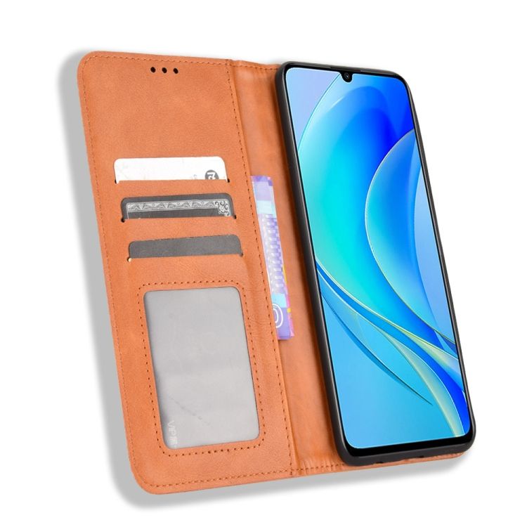 Peňaženkové puzdro Retro Leather hnedé – Huawei Nova Y70 | Kryty na mobil Kryty na mobil | Peňaženkové puzdro Retro Leather hnedé – Huawei Nova Y70 | Kryty na mobil
