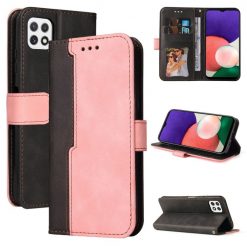 Peňaženkové puzdro Stitching čierno-ružové – Samsung Galaxy A22 5G | Kryty na mobil Kryty na mobil | Peňaženkové puzdro Stitching čierno-ružové – Samsung Galaxy A22 5G | Kryty na mobil