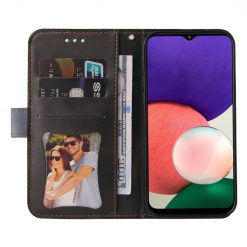 Peňaženkové puzdro Stitching čierno-sivé – Samsung Galaxy A22 5G | Kryty na mobil Kryty na mobil | Peňaženkové puzdro Stitching čierno-sivé – Samsung Galaxy A22 5G | Kryty na mobil