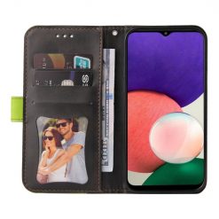 Kryty na mobil | Peňaženkové puzdro Stitching čierno-zelené – Samsung Galaxy A22 5G | Kryty na mobil