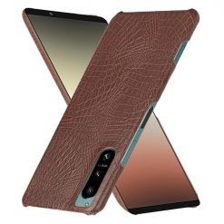 Kryty na mobil | Zadný kryt Crocodile Texture hnedý – Sony Xperia 5 IV 5G | Kryty na mobil