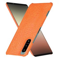 Kryty na mobil | Zadný kryt Crocodile Texture oranžový – Sony Xperia 5 IV 5G | Kryty na mobil
