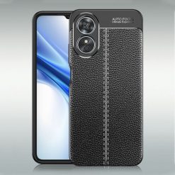 Kryty na mobil | Zadný kryt Litchi Pattern čierny – Oppo A17 | Kryty na mobil