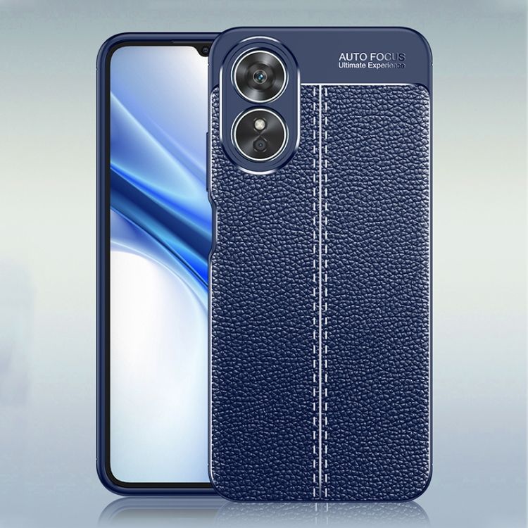 Zadný kryt Litchi Pattern modrý – Oppo A17 | Kryty na mobil Kryty na mobil | Zadný kryt Litchi Pattern modrý – Oppo A17 | Kryty na mobil