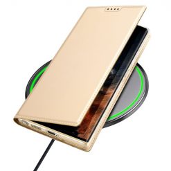 Kryty na mobil | Peňaženkové puzdro Dux Ducis Skin Pro zlaté – Samsung Galaxy S23 Ultra | Kryty na mobil