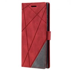 Kryty na mobil | Knižkové puzdro Rhombus červené – Samsung Galaxy S23 Ultra | Kryty na mobil