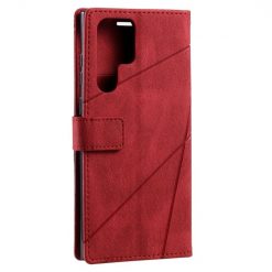 Kryty na mobil | Knižkové puzdro Rhombus červené – Samsung Galaxy S23 Ultra | Kryty na mobil