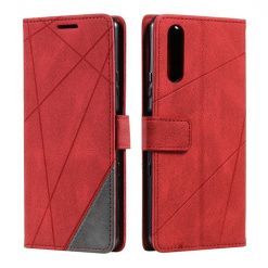 Kryty na mobil | Knižkové puzdro Rhombus červené – Sony Xperia 10 IV | Kryty na mobil