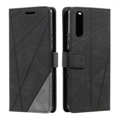 Kryty na mobil | Knižkové puzdro Rhombus čierne – Sony Xperia 1 IV | Kryty na mobil