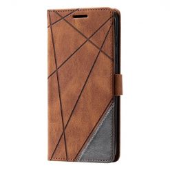 Kryty na mobil | Knižkové puzdro Rhombus hnedé – Samsung Galaxy S23 | Kryty na mobil