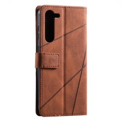 Kryty na mobil | Knižkové puzdro Rhombus hnedé – Samsung Galaxy S23 | Kryty na mobil