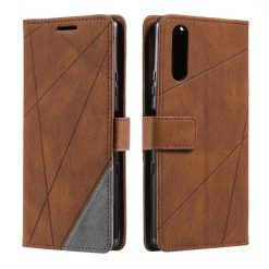 Kryty na mobil | Knižkové puzdro Rhombus hnedé – Sony Xperia 10 IV | Kryty na mobil