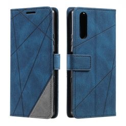 Kryty na mobil | Knižkové puzdro Rhombus modré – Sony Xperia 10 IV | Kryty na mobil