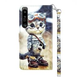 Kryty na mobil | Knižkové puzdro Trendy Cross case Mačka – Sony Xperia 1 IV | Kryty na mobil