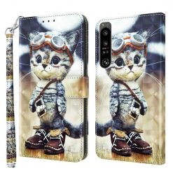Kryty na mobil | Knižkové puzdro Trendy Cross case Mačka – Sony Xperia 1 IV | Kryty na mobil