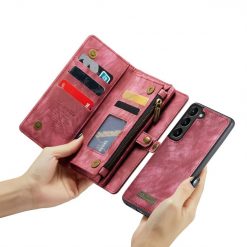Kryty na mobil | Multifunkčné peňaženkové puzdro CaseMe Detachable červené – Samsung Galaxy S23+ (S23 Plus) | Kryty na mobil