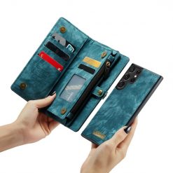 Kryty na mobil | Multifunkčné peňaženkové puzdro CaseMe Detachable modré – Samsung Galaxy S23 Ultra | Kryty na mobil