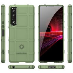 Kryty na mobil | Odolný kryt Rugged Shield zelený – Sony Xperia 1 IV | Kryty na mobil