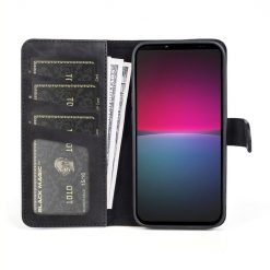 Kryty na mobil | Peňaženkové puzdro Dual Wavy Case čierne – Sony Xperia 10 IV | Kryty na mobil