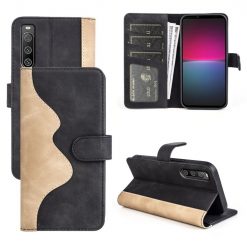Kryty na mobil | Peňaženkové puzdro Dual Wavy Case čierne – Sony Xperia 10 IV | Kryty na mobil
